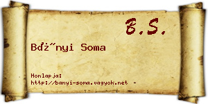Bányi Soma névjegykártya